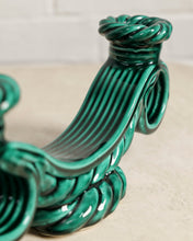 Load image into Gallery viewer, A Pair of Vallauris Ceramic Candlesticks In Jade Green