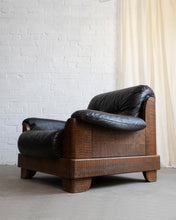 Load image into Gallery viewer, Brutalist Oak and Leather Armchair