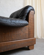 Load image into Gallery viewer, Brutalist Oak and Leather Armchair