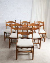 Load image into Gallery viewer, Set Of 6 Razor Back Oak Chairs By Guillerme Et Chambron