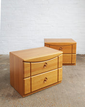 Load image into Gallery viewer, POST MODERN PINE BEDSIDE TABLES