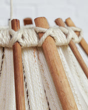 Load image into Gallery viewer, Scandinavian vintage rope and wood hanging lamp by Temde, 1960