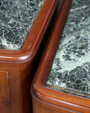 Load image into Gallery viewer, Art Deco Walnut Veneer Marble Top Bedsides