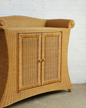Load image into Gallery viewer, Large Curved Wicker Console Unit