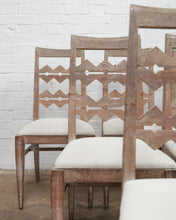 Load image into Gallery viewer, Set Of Six Cerused Oak Art Deco Dining Chairs