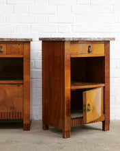 Load image into Gallery viewer, Marble Top Art Deco Bedside Tables