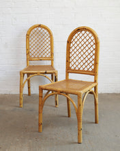 Load image into Gallery viewer, Set Of 4 Italian Bamboo And Cane Chairs