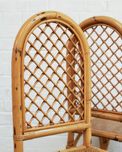 Load image into Gallery viewer, Set Of 4 Italian Bamboo And Cane Chairs