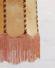 Load image into Gallery viewer, Brutalist Rawhide and Wrought Iron Light Fitting