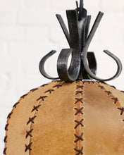 Load image into Gallery viewer, Brutalist Rawhide and Wrought Iron Light Fitting