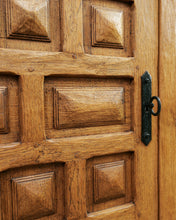 Load image into Gallery viewer, Large Brutalist Spanish Double Fronted Cabinet In Oak
