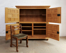 Load image into Gallery viewer, Large Brutalist Spanish Double Fronted Cabinet In Oak