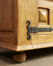 Load image into Gallery viewer, Large Brutalist Spanish Double Fronted Cabinet In Oak