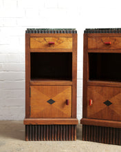 Load image into Gallery viewer, Art Deco Bedside Tables With Green Marble