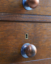 Load image into Gallery viewer, Solid Oak With Metal Trim Chest Of Drawers