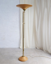 Load image into Gallery viewer, Italian Brass and Bamboo Floor Lamp