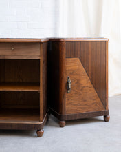 Load image into Gallery viewer, Art Deco Marble Top Bedside Tables