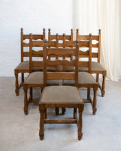 Load image into Gallery viewer, Brutalist Oak Razor Back Dining Chairs