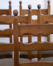 Load image into Gallery viewer, Brutalist Oak Razor Back Dining Chairs