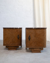 Load image into Gallery viewer, Art Deco Marble Top Bedsides