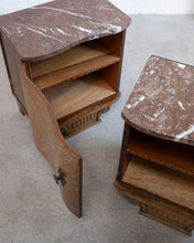 Load image into Gallery viewer, Art Deco Marble Top Bedsides