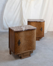 Load image into Gallery viewer, Art Deco Marble Top Bedsides