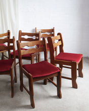 Load image into Gallery viewer, Set of 6 Oak Razorback Dining Chairs