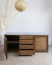 Load image into Gallery viewer, Rattan Sideboard with Marble Top