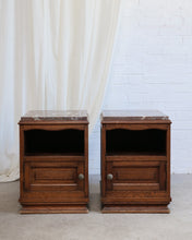 Load image into Gallery viewer, A Pair of 1950's Oak Bedside Tables