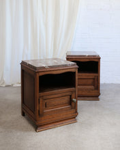 Load image into Gallery viewer, A Pair of 1950's Oak Bedside Tables