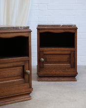 Load image into Gallery viewer, A Pair of 1950's Oak Bedside Tables