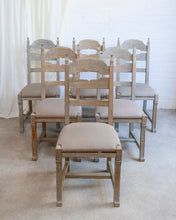 Load image into Gallery viewer, A Set Of 6 Lime-Washed Razorback Chairs