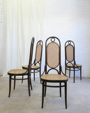 Load image into Gallery viewer, Set of 4 Thonet Bentwood and Cane Dining Chairs nr.207R