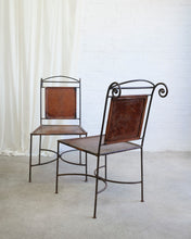 Load image into Gallery viewer, Spanish Iron and Leather Chairs