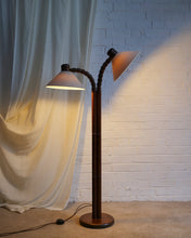 Load image into Gallery viewer, Solbackens Svarveri Solid Pine double headed floor Lamp