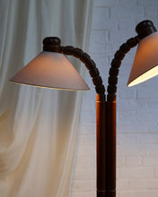 Load image into Gallery viewer, Solbackens Svarveri Solid Pine double headed floor Lamp