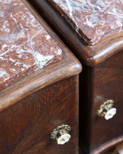 Load image into Gallery viewer, A Pair of Marble Top Bedside Tables