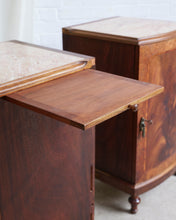 Load image into Gallery viewer, Art deco Walnut Veneer Bedside Tables