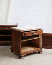 Load image into Gallery viewer, Pink Marble Top Oak Bedside Tables