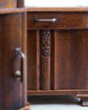 Load image into Gallery viewer, Pink Marble Top Oak Bedside Tables