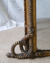 Load image into Gallery viewer, Antique Over Mantle Gilt Rope Mirror
