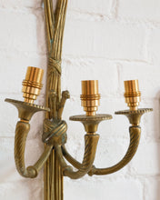 Load image into Gallery viewer, 19th Century Louis XVI Style Knot and Tassel Brass Wall Lights