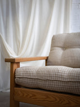 Load image into Gallery viewer, Italian Modern Wood and Checkered Black and White Fabric Armchair