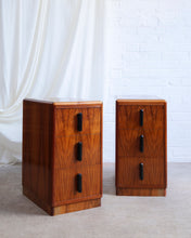 Load image into Gallery viewer, Walnut Veneer Art Deco Bedside Tables
