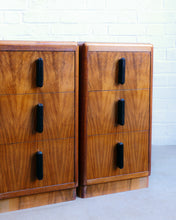 Load image into Gallery viewer, Walnut Veneer Art Deco Bedside Tables