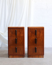 Load image into Gallery viewer, Walnut Veneer Art Deco Bedside Tables