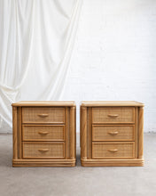 Load image into Gallery viewer, Pencil Reed and Cane Bedside Tables