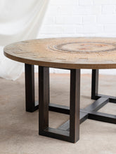 Load image into Gallery viewer, Round Aztec Sun Face Coffee Table