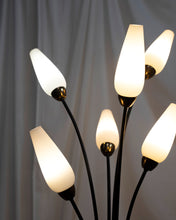 Load image into Gallery viewer, French 1950s Floor Lamp with Opaline Tulip Shades