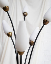Load image into Gallery viewer, French 1950s Floor Lamp with Opaline Tulip Shades